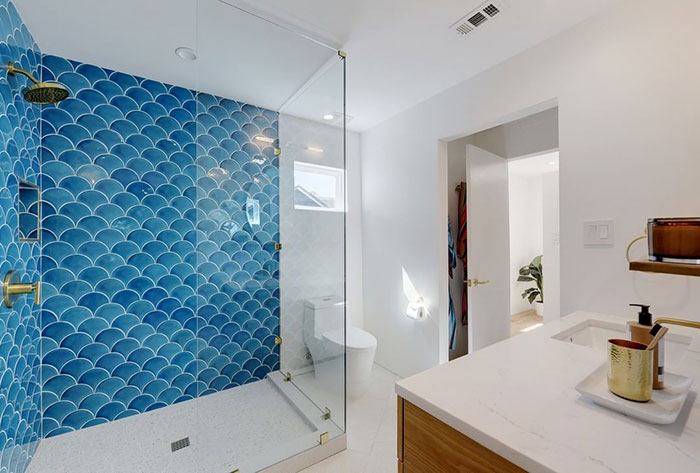 Coastal style bathroom interior