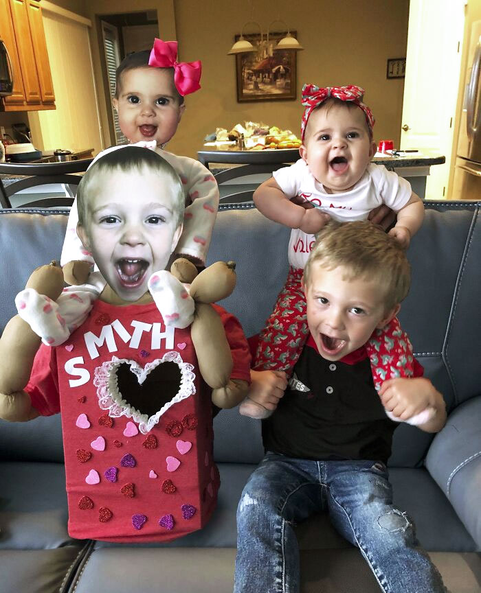 My Three-Year-Old Son Wanted His Valentine's Day Box At School To Be Him And His Sister, So We Made It Happen
