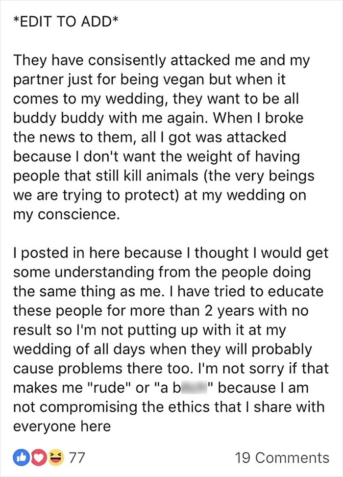 Vegan Bride Uninvites All Meat-Eaters, Goes Viral For All The Wrong Reasons
