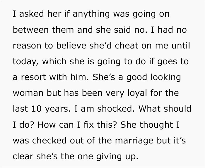 Husband Refuses To Go On A 10-Year-Anniversary Trip With Wife, She Goes With Another Man