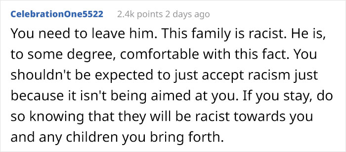&ldquo;They Weren't Being Racist To You&rdquo;: Guy Defends Racist Family, Ends Up Single