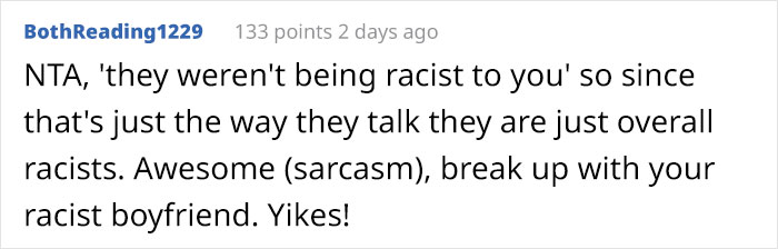 &ldquo;They Weren't Being Racist To You&rdquo;: Guy Defends Racist Family, Ends Up Single