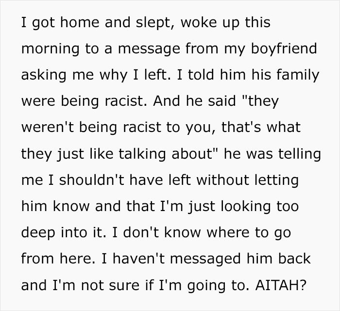 &ldquo;They Weren't Being Racist To You&rdquo;: Guy Defends Racist Family, Ends Up Single