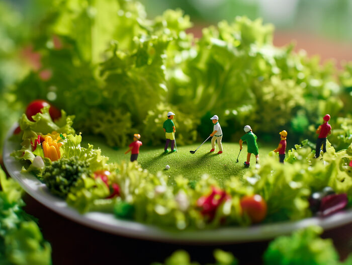 Mini Golfers Teeing Off In My Plate Of Greens