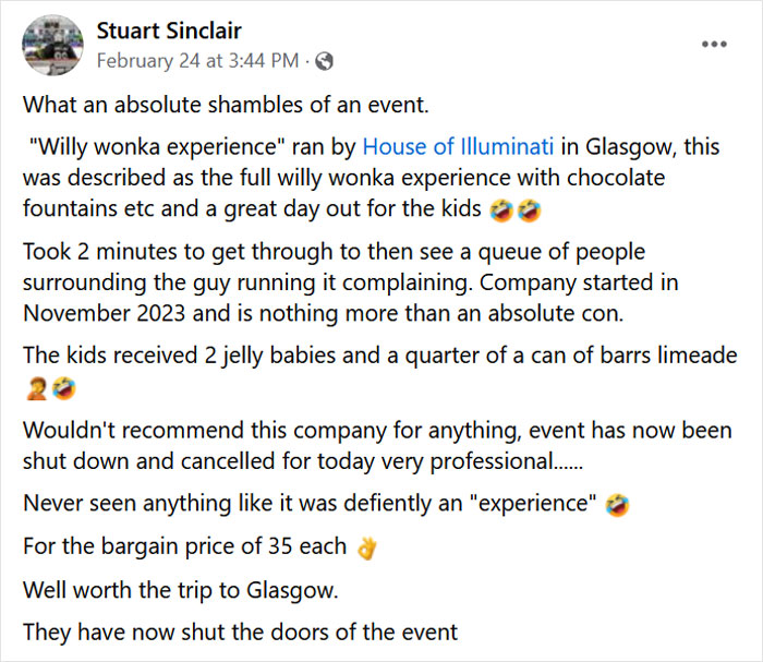 Terrible Willy Wonka &lsquo;Immersive Chocolate Experience&rsquo; Makes People Chuckle After Pics Go Viral