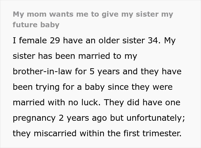 &ldquo;I&rsquo;m Going To Go Crazy&rdquo;: Woman Shocked At Mom Suggesting She Give Her Baby To Her Sister