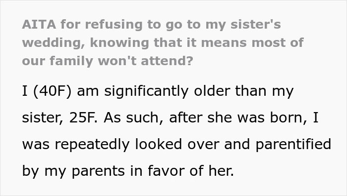 Woman Seeks Support After Being “Uninvited” From Sister’s Wedding, Gets Dragged Instead Woman Seeks Support After Being “Uninvited” From Sister’s Wedding, Gets Dragged Instead