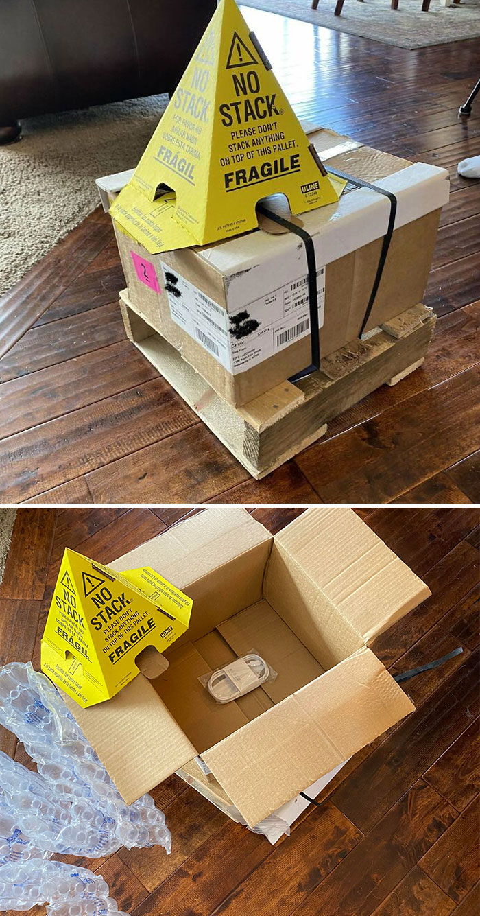 Over Packaging A Laptop Charge Cord