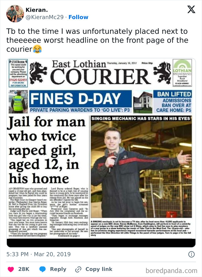 Bad Headline Placement