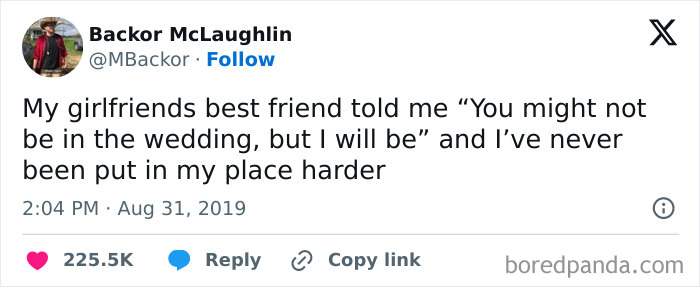 A funny post from the Meme Queen Instagram about being put in place by a girlfriend's best friend.