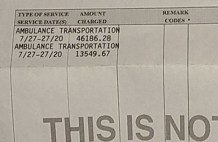 The Cost Of Getting Bucked Off A Horse. One Short Ambulance Ride And Shorter Helicopter Ride