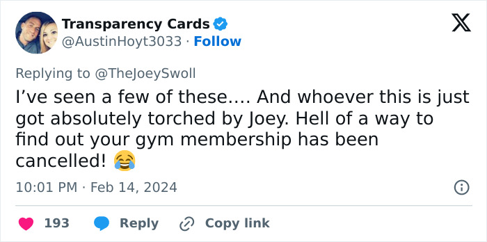 Joey Swoll Gets Influencer's Gym Membership Canceled After She Makes Fun Of Gym-Goer Joey Swoll Gets Influencer's Gym Membership Canceled After She Makes Fun Of Gym-Goer
