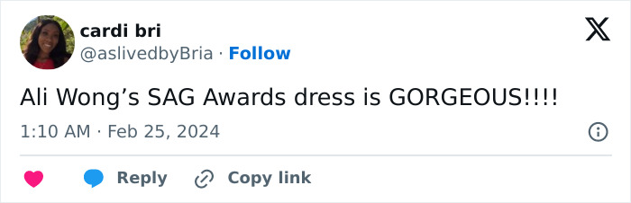 Ali Wong&rsquo;s Dress For The 2024 SAGs Should Have Won Its Own Award