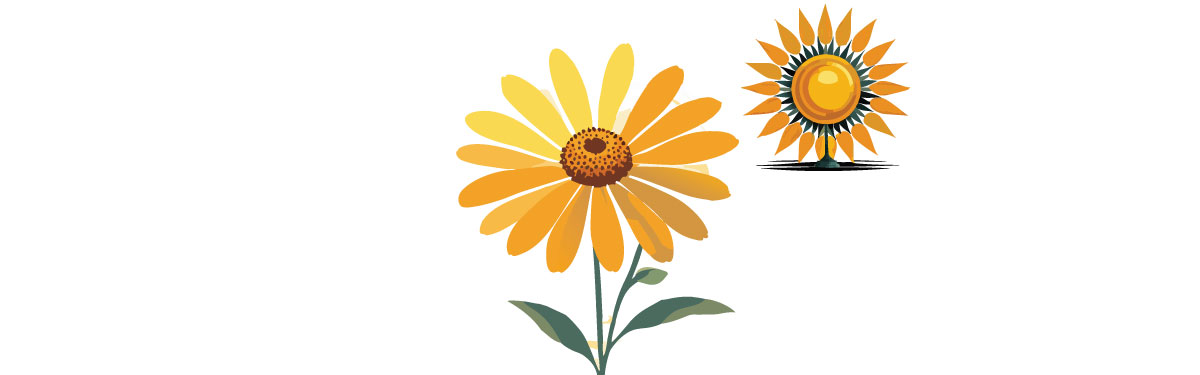 Illustration of coreopsis with sun Illustration of coreopsis with sun