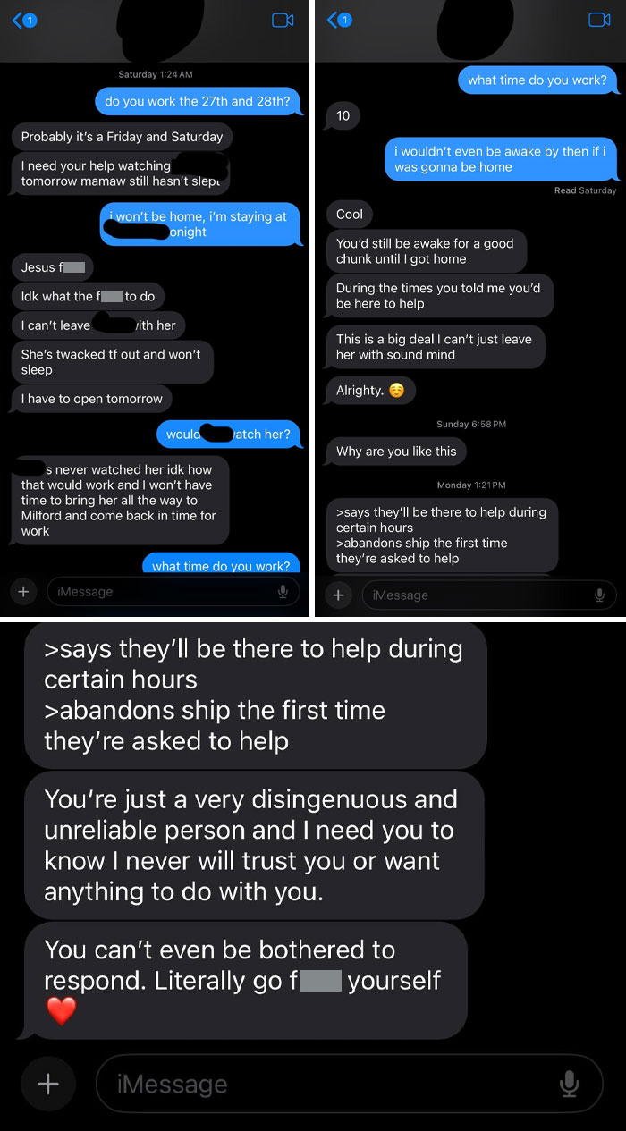 Texts From My Sister When I Already Had Plans And Couldn’t Watch Her Kid