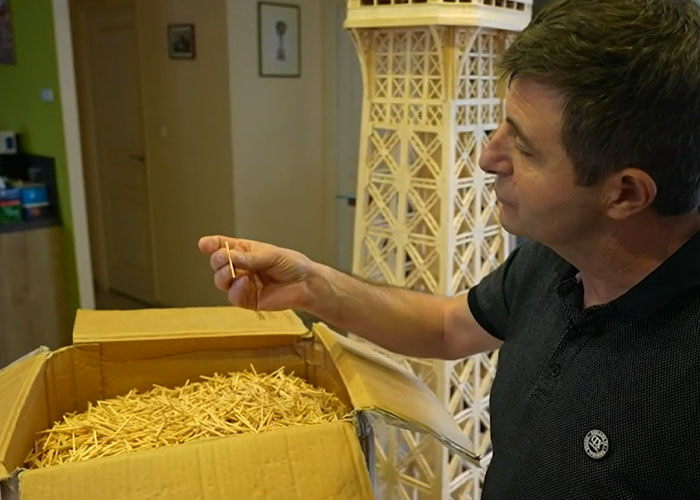 “Big Disillusion”: Man Responds After His 23ft Eiffel Tower Made Of Matches Is Disqualified From Record “Big Disillusion”: Man Responds After His 23ft Eiffel Tower Made Of Matches Is Disqualified From Record