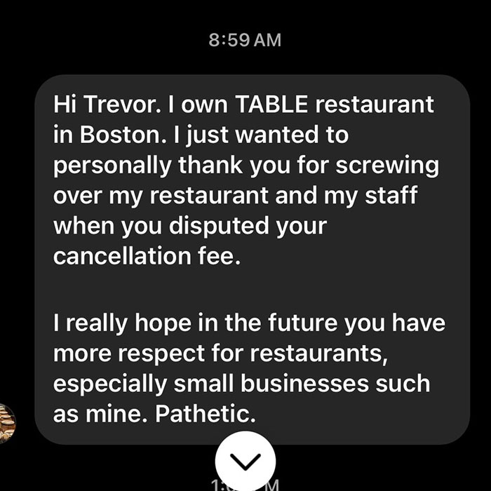 Hospitalized Customer Cancels Dinner Reservation And Restaurant&rsquo;s "Gross" Response Goes Viral