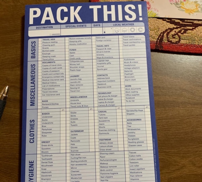 Never Forget A Thing Again With This Packing Checklist Notepad And Become The Packing Pro Of Your Friend Group