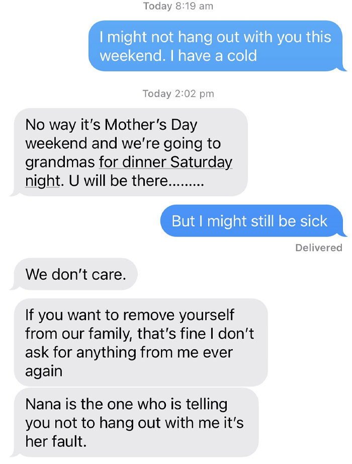 My Dad Forcing Me To Be Somewhere Even Though I Might Still Be Sick