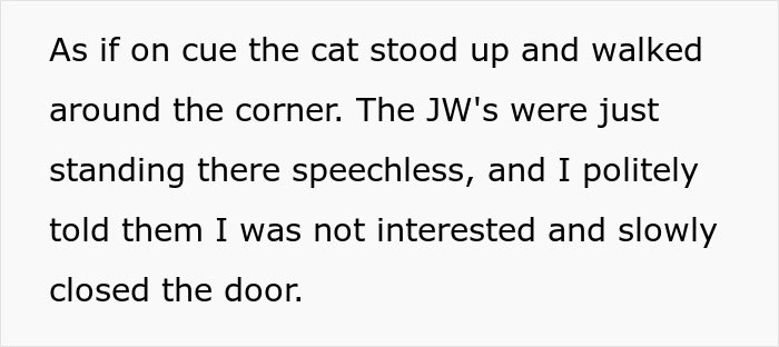 Man Comes Up With A Clever Way To Get Rid Of Jehovah's Witnesses After His Black Cat Comes Up Man Comes Up With A Clever Way To Get Rid Of Jehovah's Witnesses After His Black Cat Comes Up