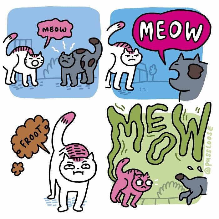 Humorous And Adorable Cat Comic By Pussloose