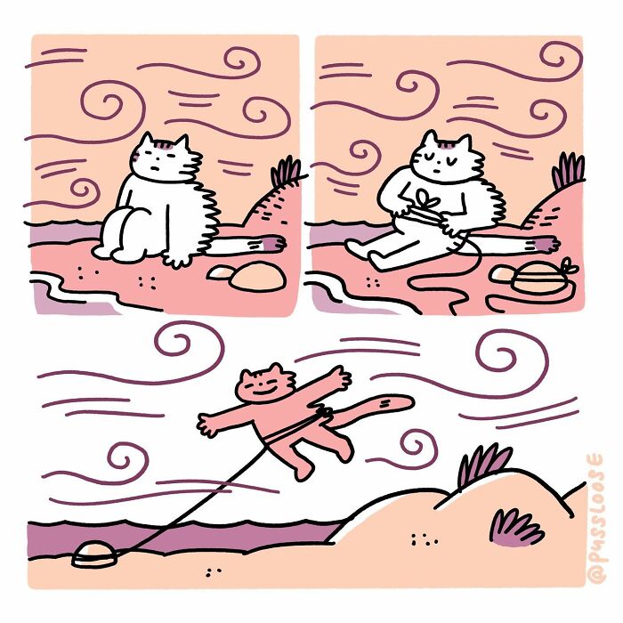 Humorous And Adorable Cat Comic By Pussloose