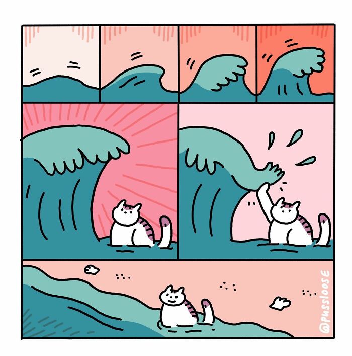 Humorous And Adorable Cat Comic By Pussloose