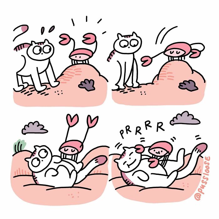 Humorous And Adorable Cat Comic By Pussloose