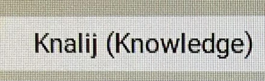 Unfortunate name example: Knalij misspelled as Knowledge.