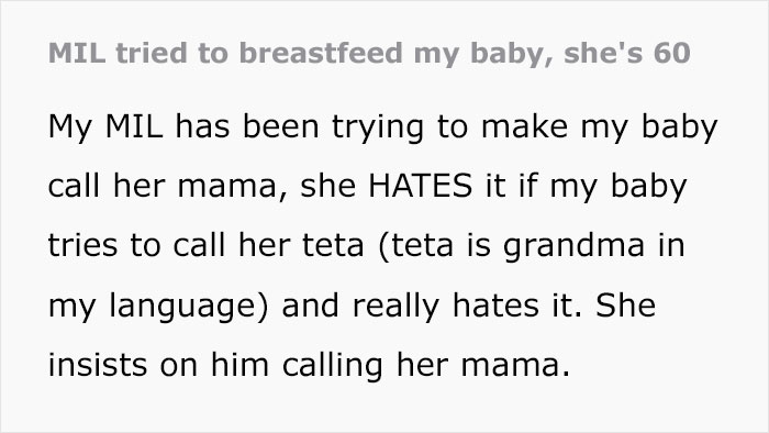 Woman Snatches Baby Away From MIL Who Tried To Breastfeed Him While She Was Showering