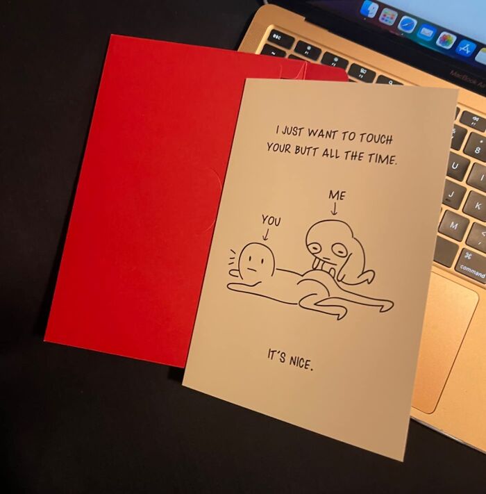 Sometimes, Words Just Aren’t Enough. This Valentine's, Say It With A Squeeze And A Smirk With The 'Touch Your Butt' Love Card 