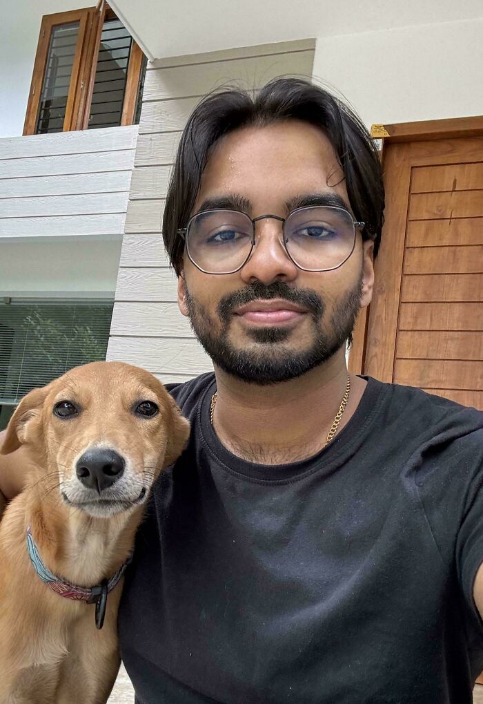 A Stray Puppy I Took In. Can’t Sit Down Without Her Squeezing In Beside Me