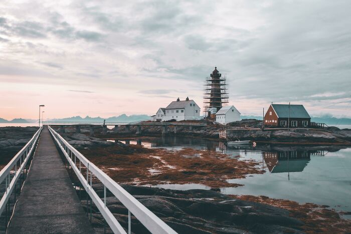 Tranøy Fyr With Lofoten In The Background. Spent A Night Here And I Would Easily Recommend It