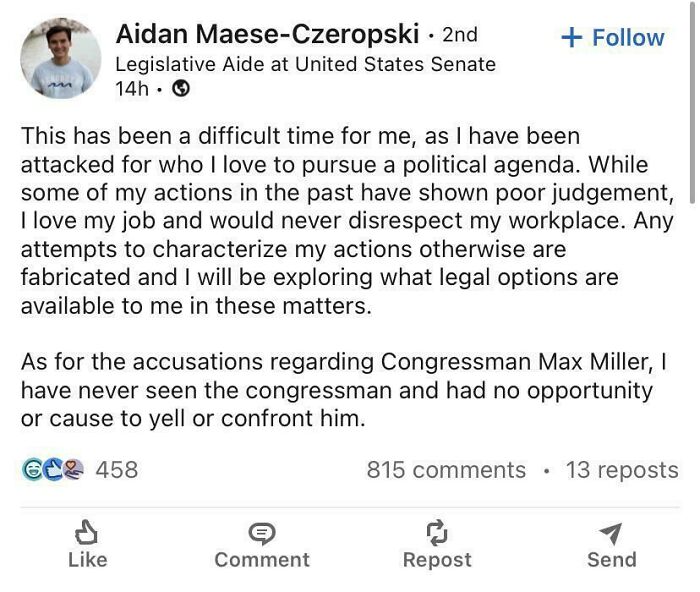 Legislative Aide For Senator Filmed Onlyfans Video Of Himself Having Sex In A Senate Committee Room, Deflects Blame