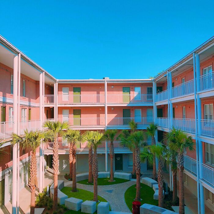 My Dorm's Courtyard This Morning