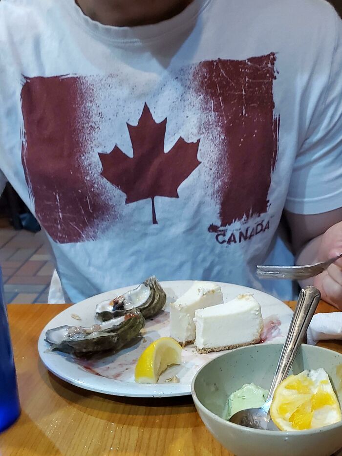 My Friend Thinks Oysters Go Really Good Cheesecake