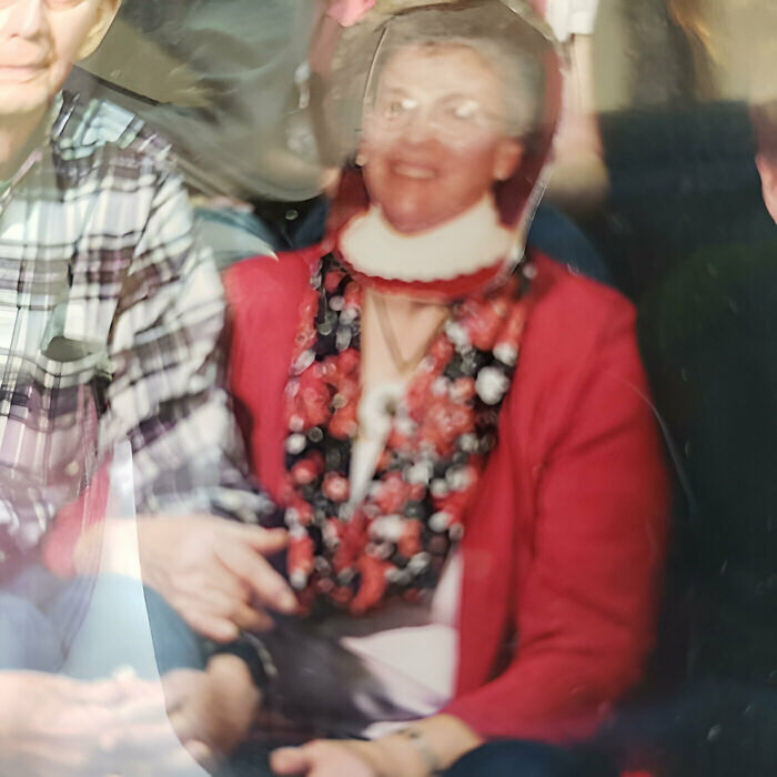 My Grandma Didn't Like How Her Face Looked, So She Cut One Out Of Another Picture And Glued It In