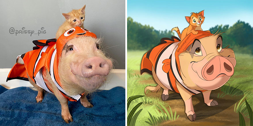 Artist Creates Adorable ‘Disney-Fied’ Pics Of Pets (New Pics)