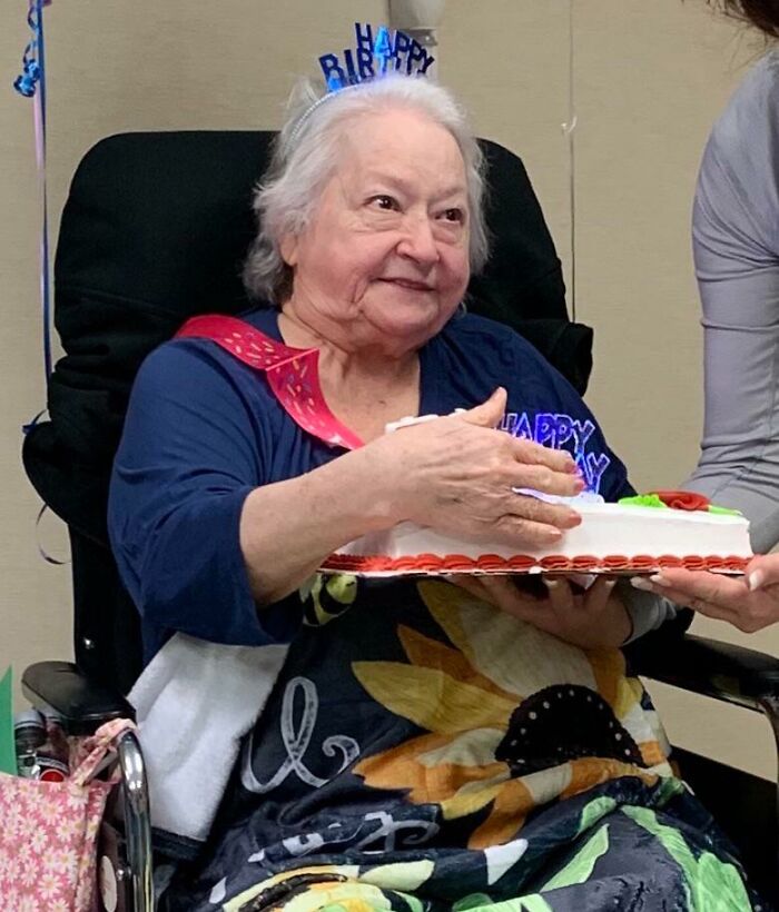 My Grandma Is Hiding The Candles That Show How Old She Is. Still Feisty
