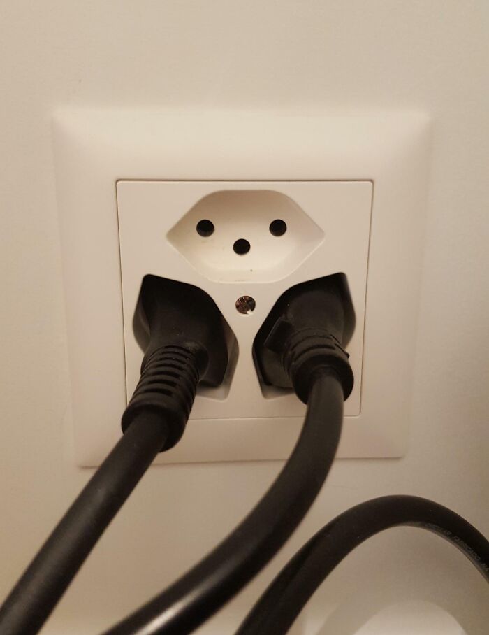 In Switzerland There Are Sockets That Fit 3 Plugs At A Time