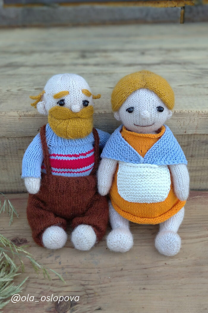 Grandpa And Grandma Knitting Pattern I Created (6 Pics)
