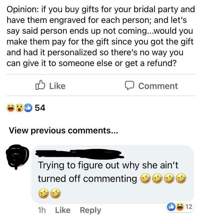 Charging Bridal Party For Gifts