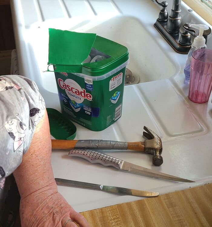The Tools My Grandmother Used To Open A Dishwasher Pack