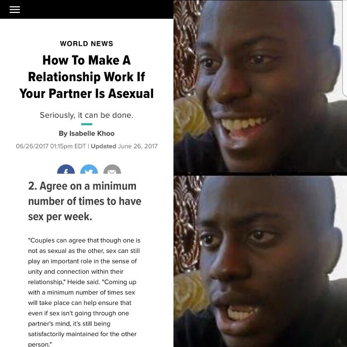 I May Be A Sex Repulsed Ace But Once A Week Seems A Bit Much When Your Partner Dosn't Feel Sexual Attraction