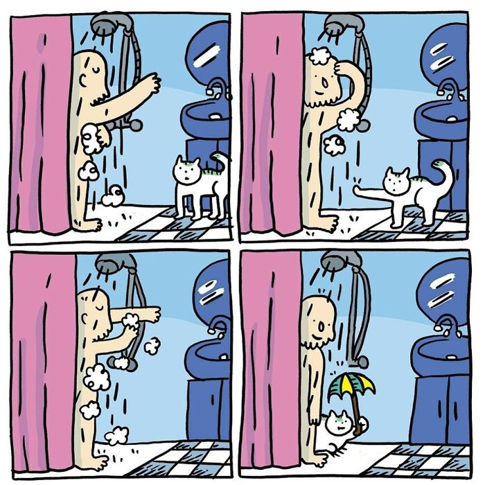 Humorous And Adorable Cat Comic By Pussloose