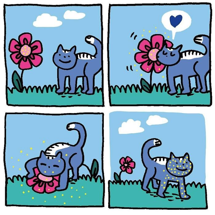 Humorous And Adorable Cat Comic By Pussloose