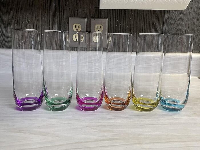 Elevate Your Celebration With The JoyJolt Hue Stemless Champagne Flutes: A Vibrant Set Of 6 Colored Glasses For Unforgettable Toasts!