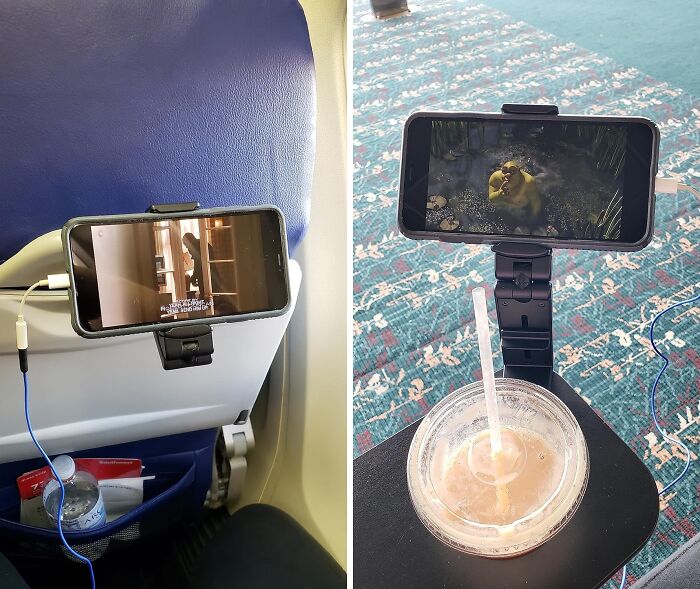 Keep Your Screen In Sight With This Airplane Phone Holder And Binge-Watch Your Favorite Shows Without The Neck Strain