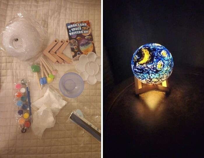 Lunar Creativity: Paint Your Own Moon Lamp Kit For Stellar Vibes!