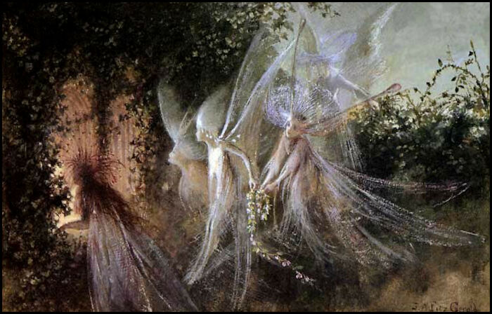Fairies Looking Through A Gothic Arch